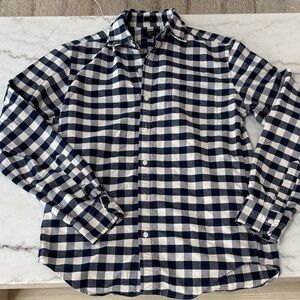 J. Crew Men's - Women’s Blue and White Plaid Shirt
